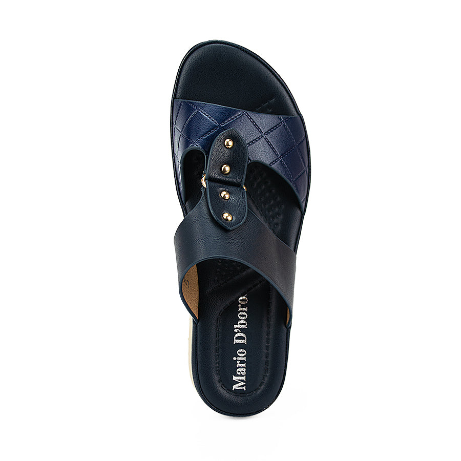 Mario D' Boro Women's Sandals Lv 011 Beige/Navy Blue