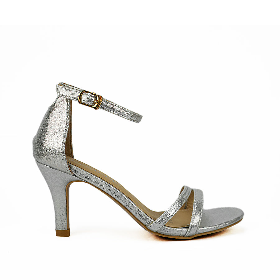 Mario D' Boro Women's Heeled Sandals Lv 22768 Pewter/Silver