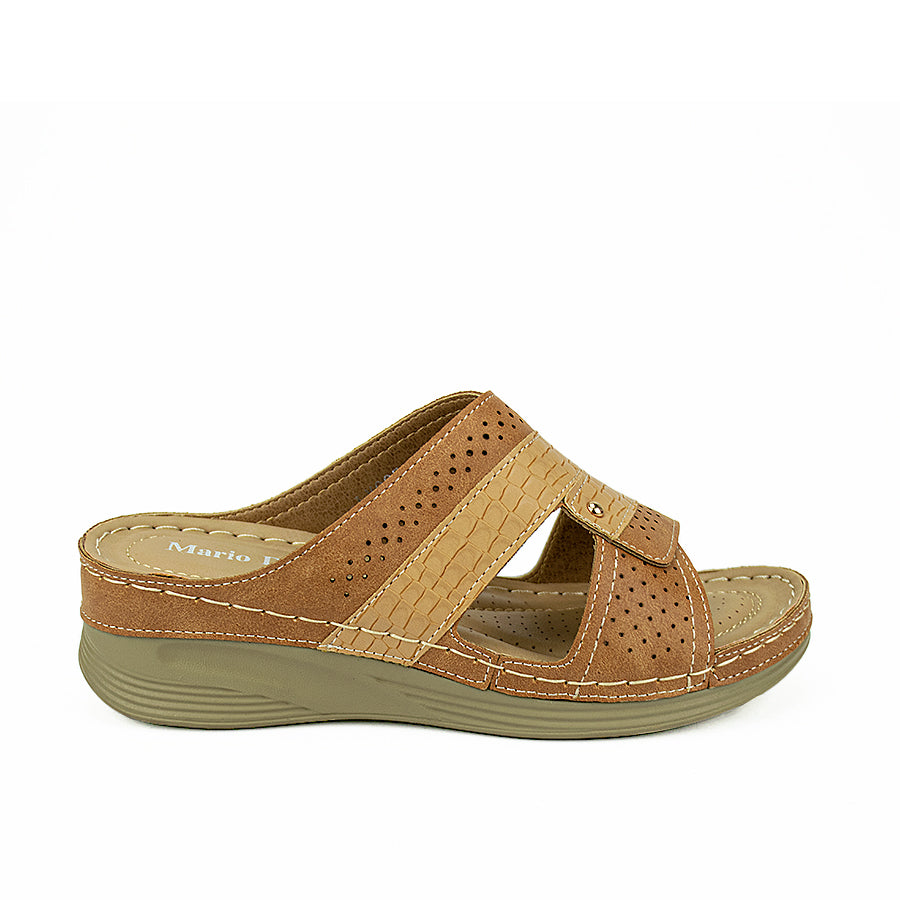 Mario D' Boro Women's Sandals Lv 007 Navy Blue/Tan