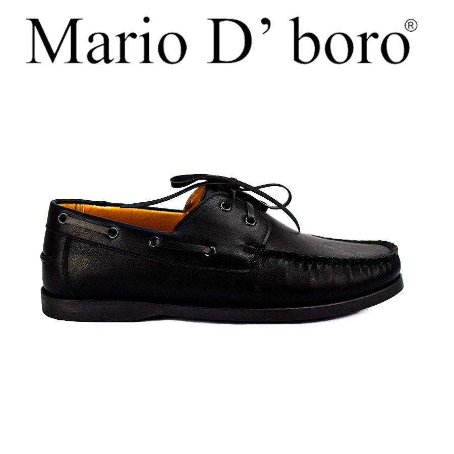 Mario D' Boro Men's Casual Boat Shoes MX 23709 Black C48