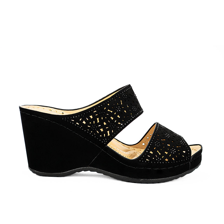 Mario D' Boro Women's Wedge Sandals Lw 22829 Beige/Black