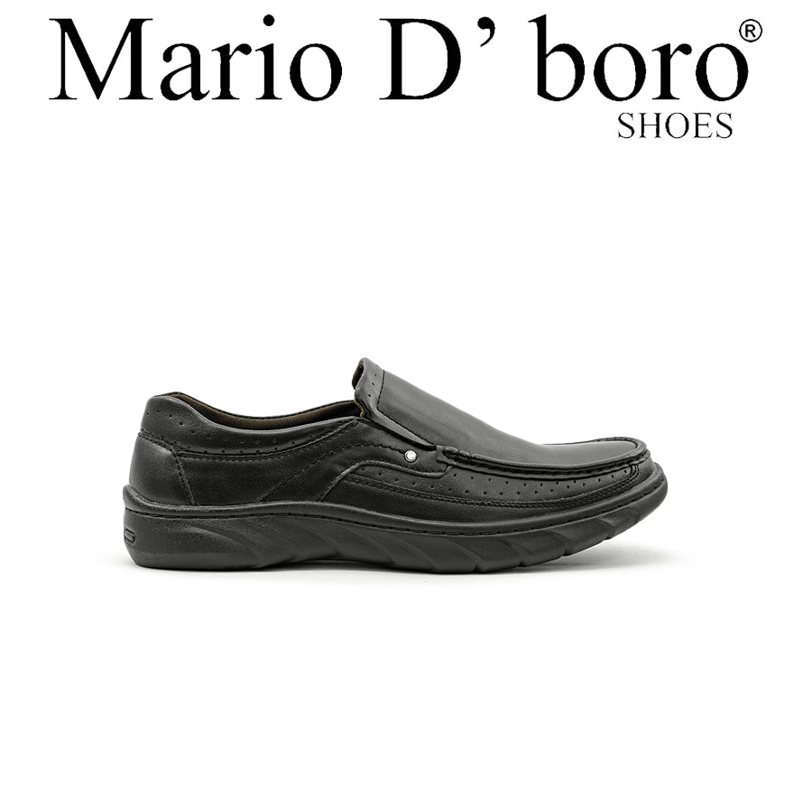 Mario D' Boro Men's Formal Slip On MY 26274 - Black / VDark Brown C81 All Seasons Comfortable Shoes