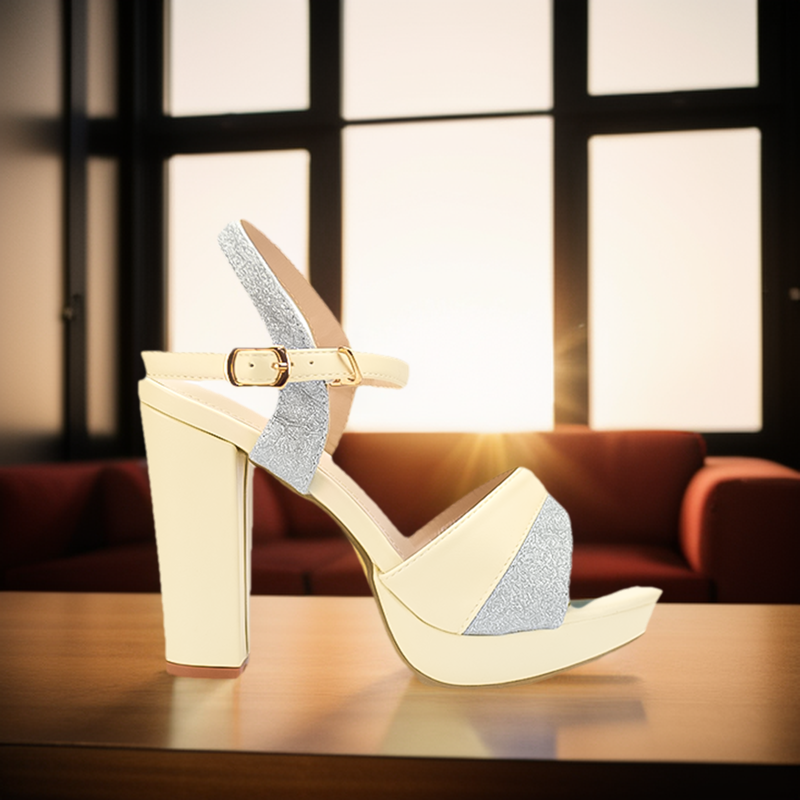 Mario D' Boro Women's Heeled Sandals LX 27031 Beige/Off White C51