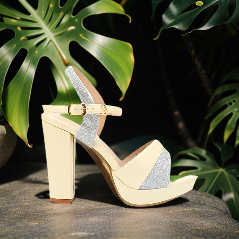 Mario D' Boro Women's Heeled Sandals LX 27031 Beige/Off White C51