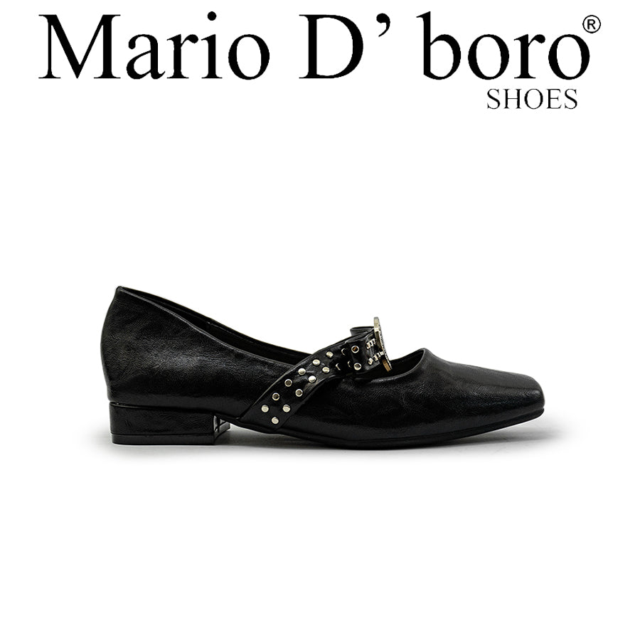 Mario D' boro Women's Ballet Flats LY 29564 - Black / Off White C86