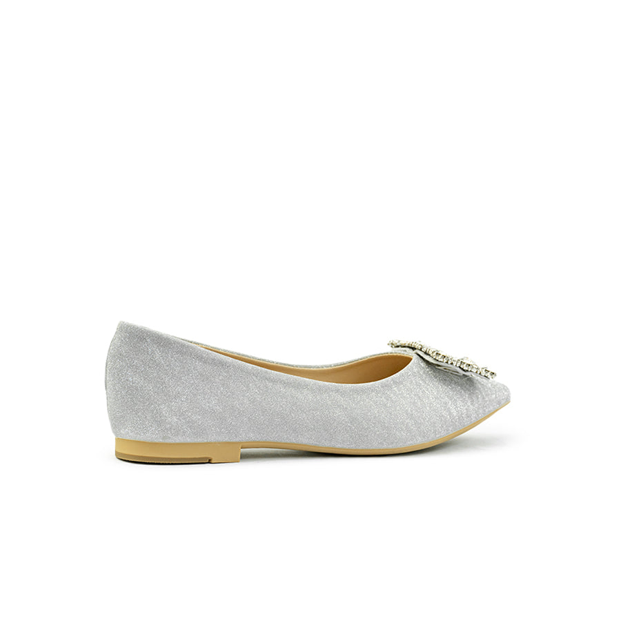 Mario D' boro Women's Ballet Flats LY 29255 Black / Silver C79