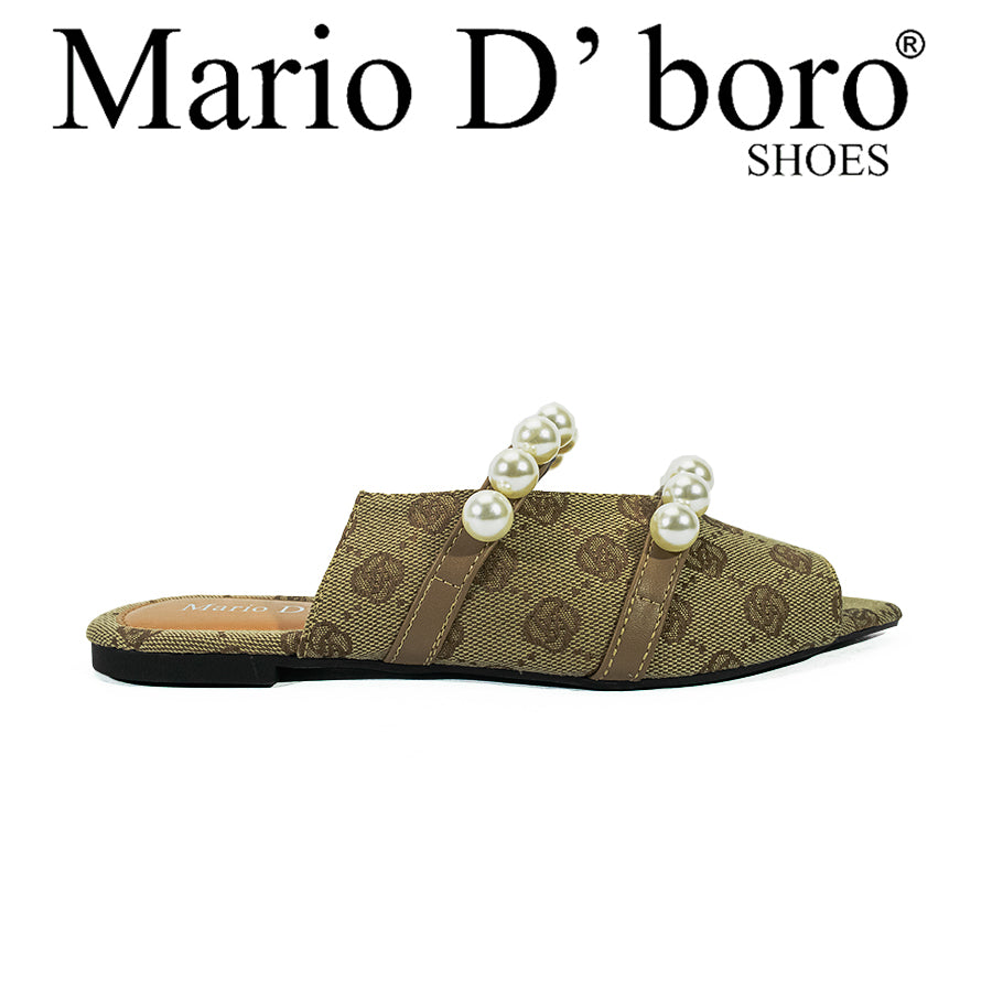 Mario D' Boro Women's Flat Sandals LX 27345 Brown C54