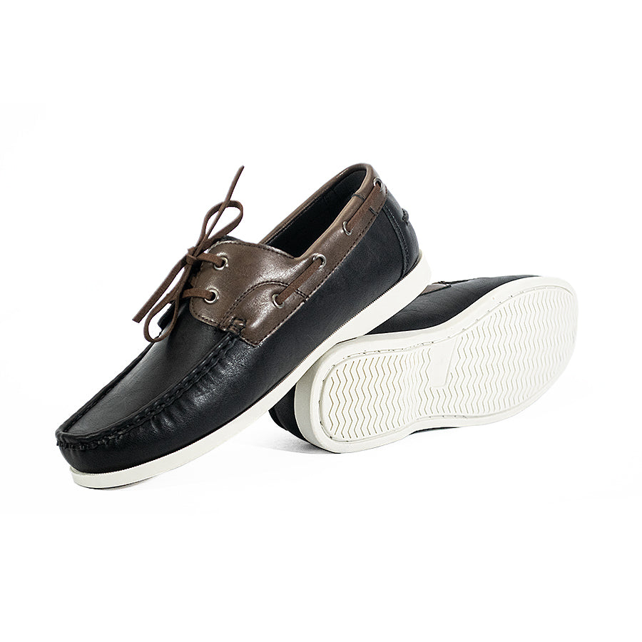 Mario D' Boro Men's Casual Boat Shoes MY 25866 All Black/Black Brown/VDark Brown C64