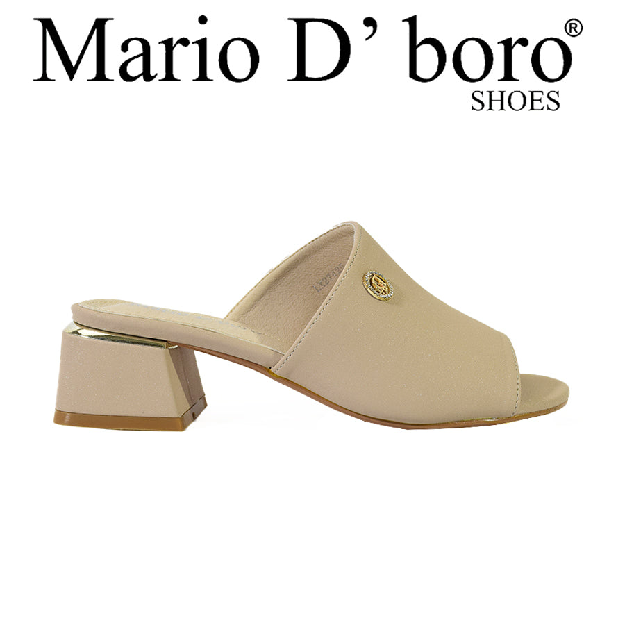 Mario D' Boro Women's Heeled Sandals LX 27425 Beige/Navy Blue C56