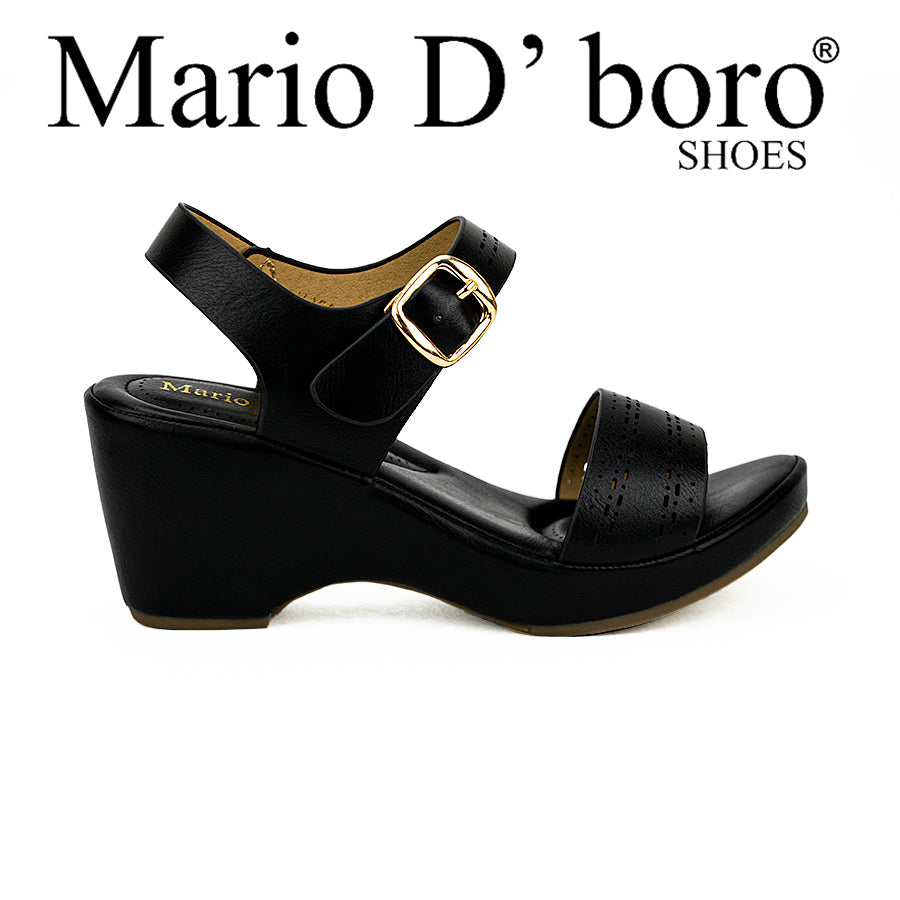 Mario D' Boro Women's Wedge Sandals Lv 22342 Beige/Black