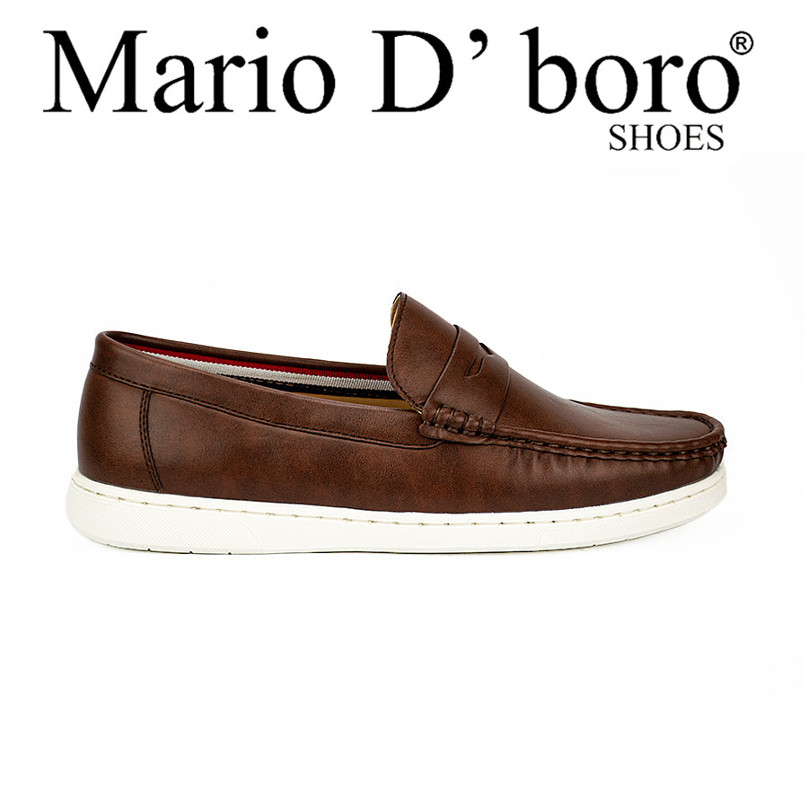 Mario D' Boro Men's Casual Loafers Shoes Mw 22906 Black/Dark Brown