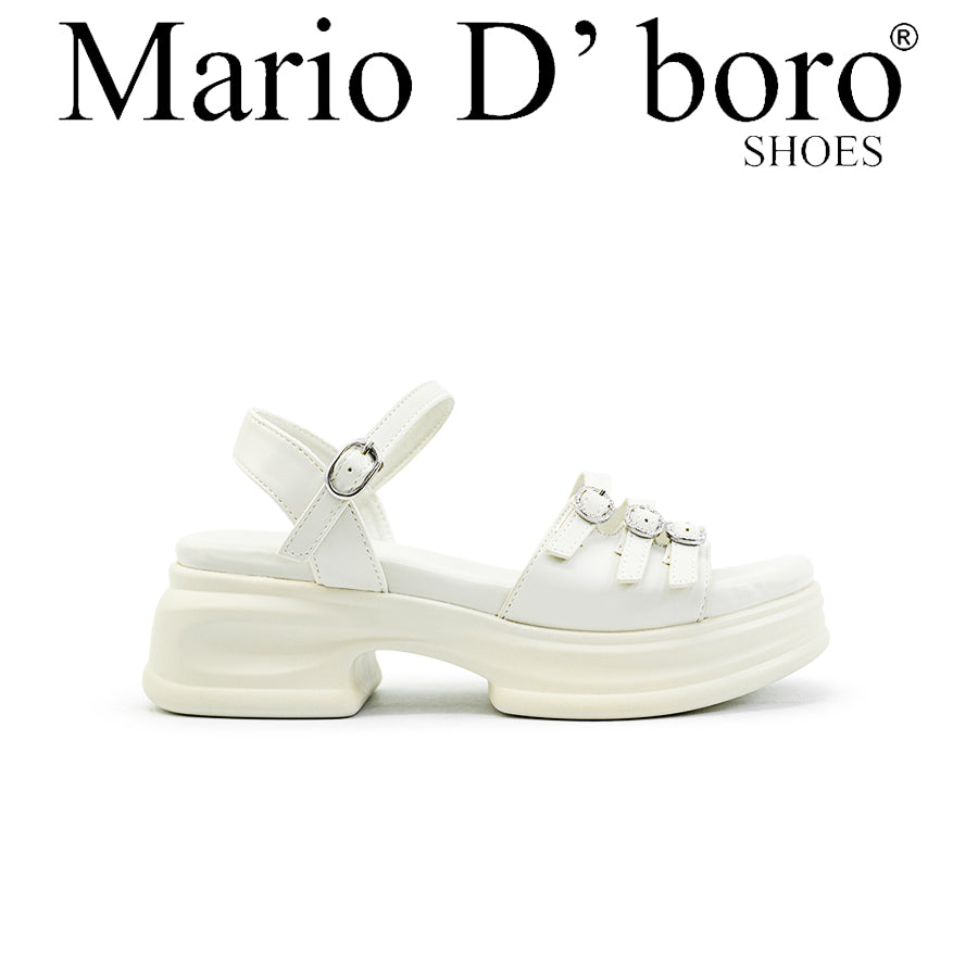 Mario D' boro Women's Heeled Sandals LY 28207 - Black / Off White C89