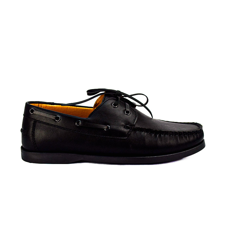 Mario D' Boro Men's Casual Boat Shoes MX 23709 Black C48