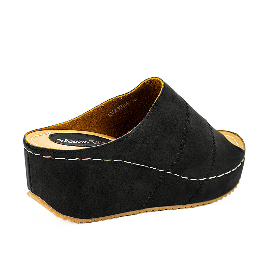 Mario D' Boro Women's Wedge Sandals Lw 23384 Black/Brown