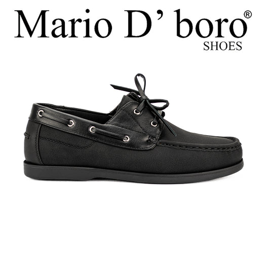 Mario D' Boro Men's Casual Boat Shoes Mw 22772 Black/Brown