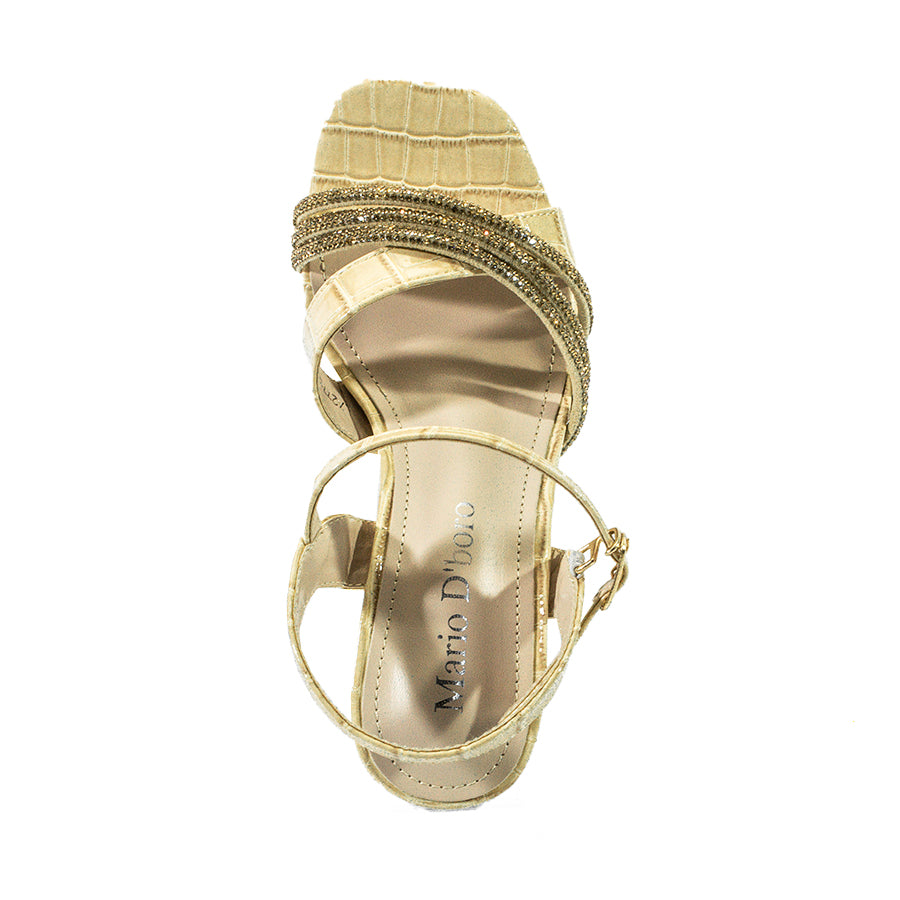 Mario D' Boro Women's Heeled sandals LX 27735 Beige/Light Gray C61