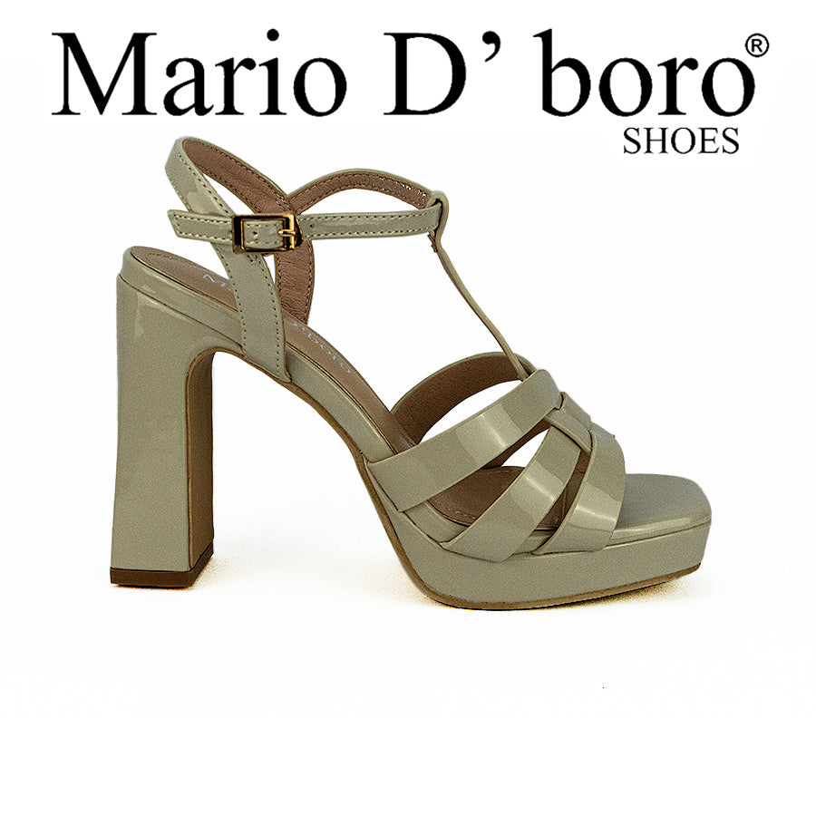 Mario D' Boro Women's Heeled Sandals Lw 24682 Bone/Dark Gray C31