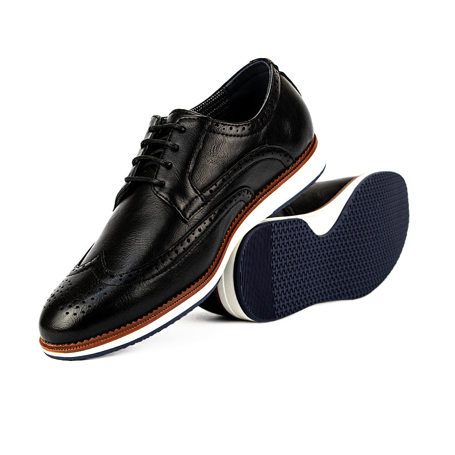 Mario D' Boro Men's Casual Oxford Mw 24218 Black/Brown C45