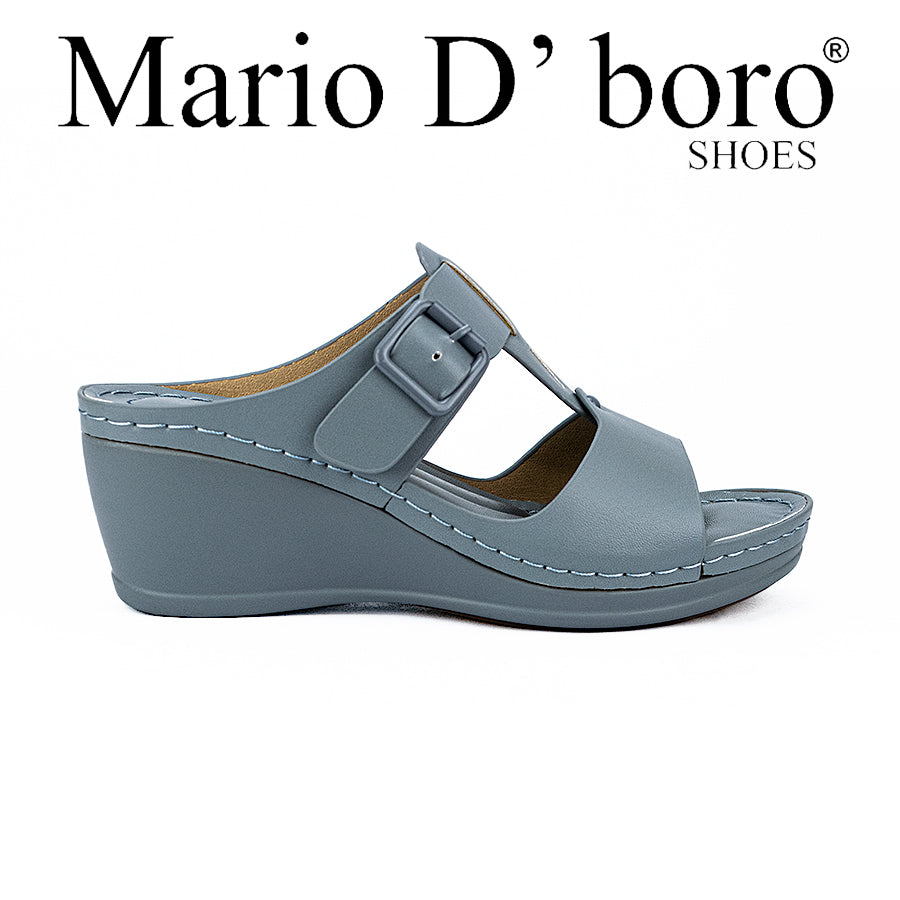 Mario D' Boro Women's Wedge Sandals LW 25695 Blue/Brown  C44