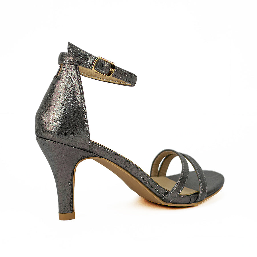 Mario D' Boro Women's Heeled Sandals Lv 22768 Pewter/Silver