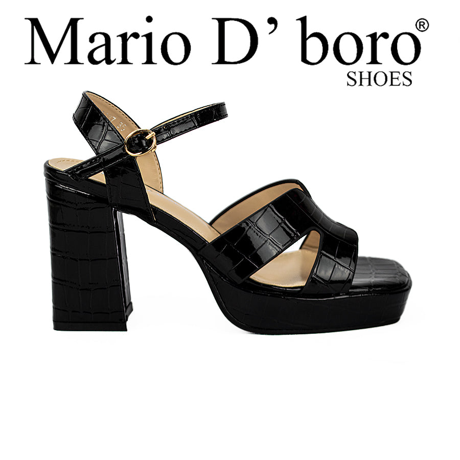 Mario D' Boro Women's Heeled Sandals Lw 23287 Black/Maroon