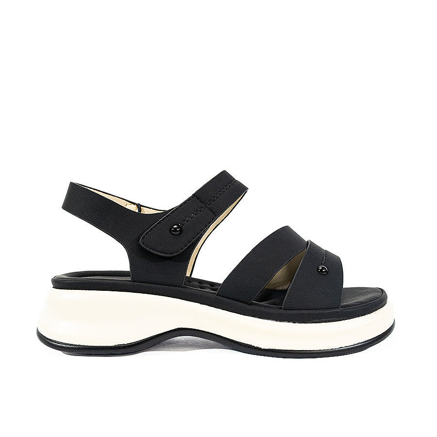 Mario D' boro Women's Flat Sandals LX 27961 Beige / Black