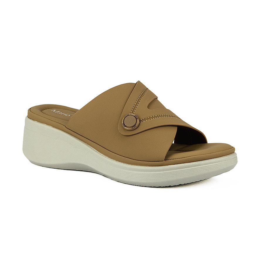 Mario D' Boro Women's Wedge Sandals LW 24734 Beige/Black C46