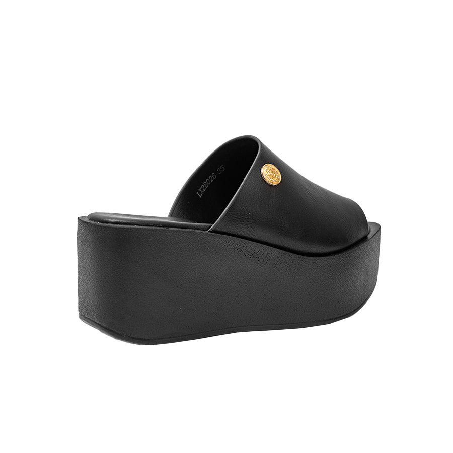 Women's Wedge Sandals LY 28026 Beige/Black C71