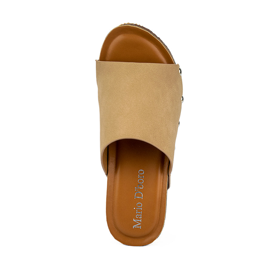 Mario D' Boro Women's Wedge Sandals Lw 23686 Beige/Black