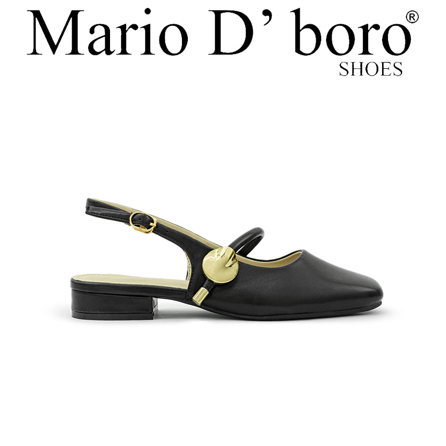 Mario D' boro Women's Flat Sandals LY 29052 Black / Bone C79