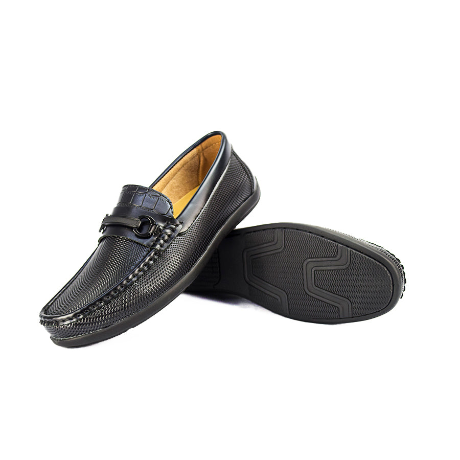 Mario D' Boro Men's Casual Loafers MX 24396 Black/Dark Brown C48
