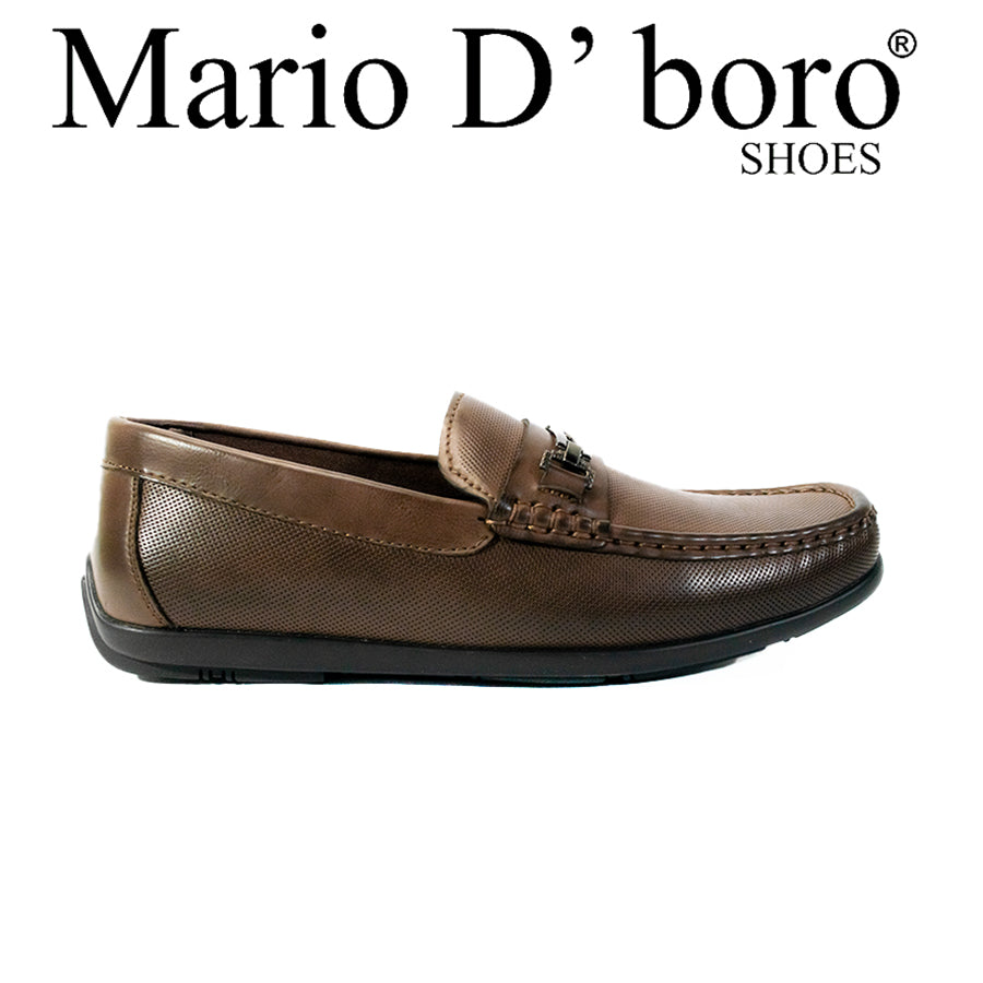 Mario D' Boro Men's Casual Loafers MX 25041 Black/Dark Brown C53