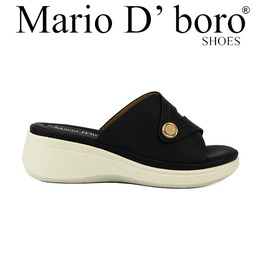 Mario D' Boro Women's Wedge Sandals LW 24734 Beige/Black C46