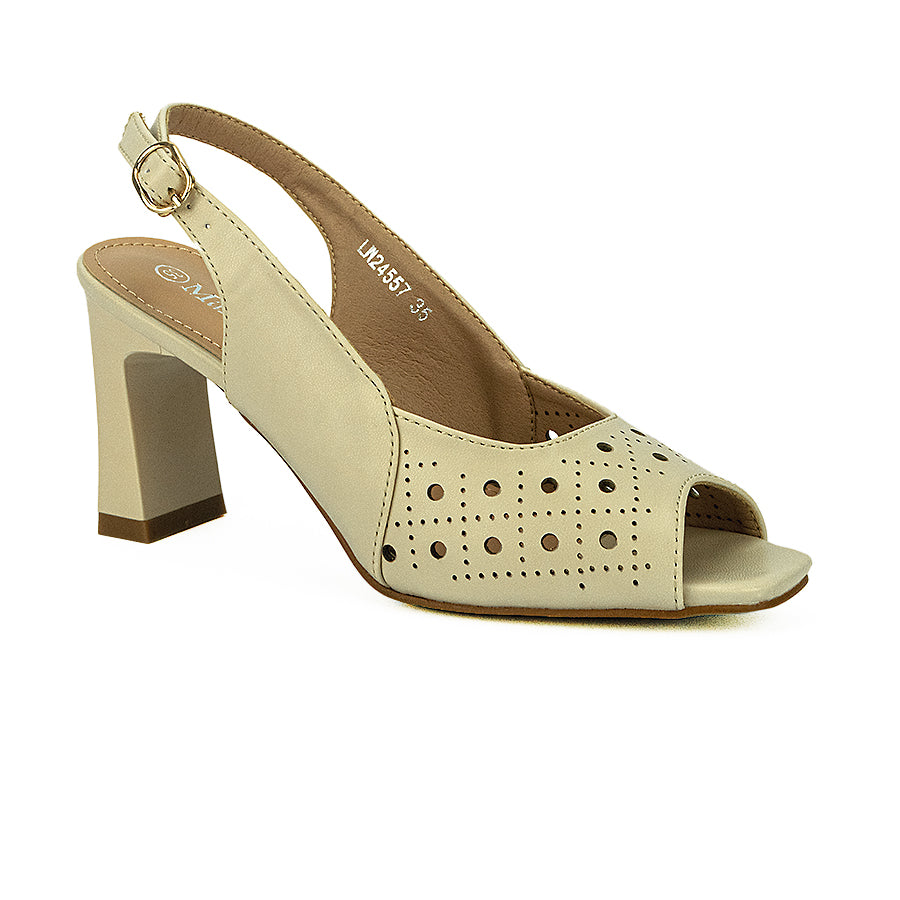 Mario D' Boro Women's Heeled Sandals Lw 24557 Black/Beige C34