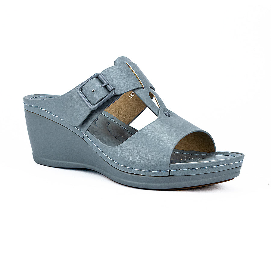 Mario D' Boro Women's Wedge Sandals LW 25695 Blue/Brown  C44