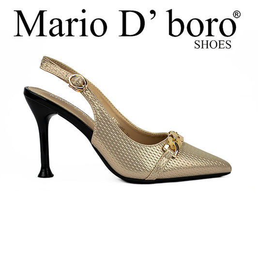 Mario D' Boro Women's Heeled Sandals Lv 22505 Beige/Silver