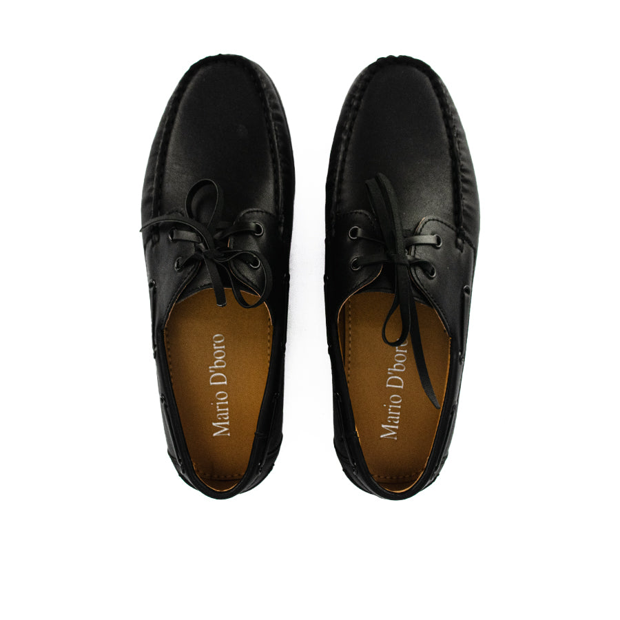 Mario D' Boro Men's Casual Boat Shoes MX 23709 Black C48