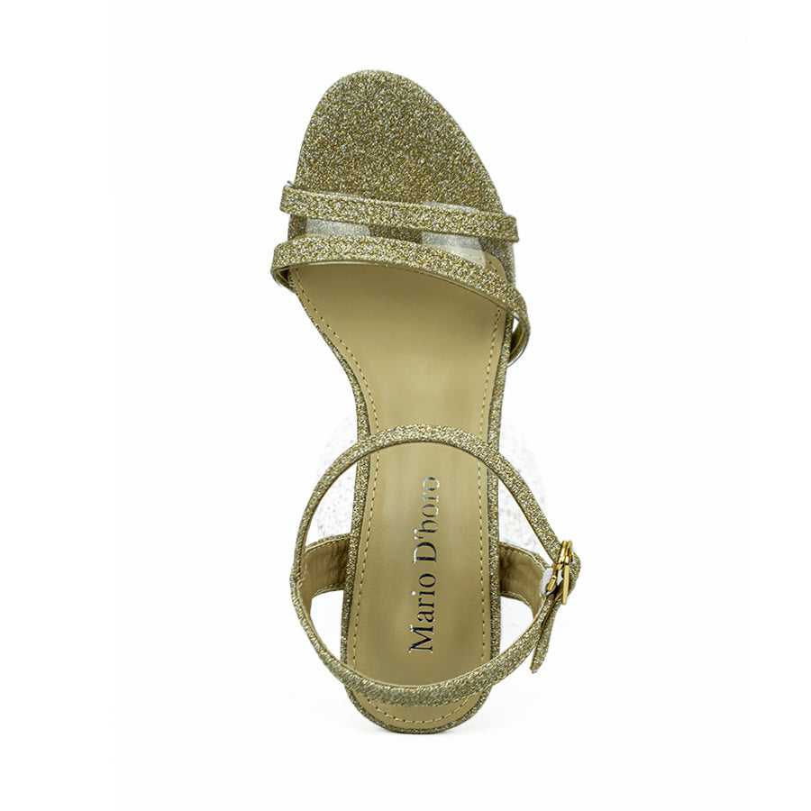 Mario D' Boro Women's Heeled Sandals Lv 22520 Gold/Silver