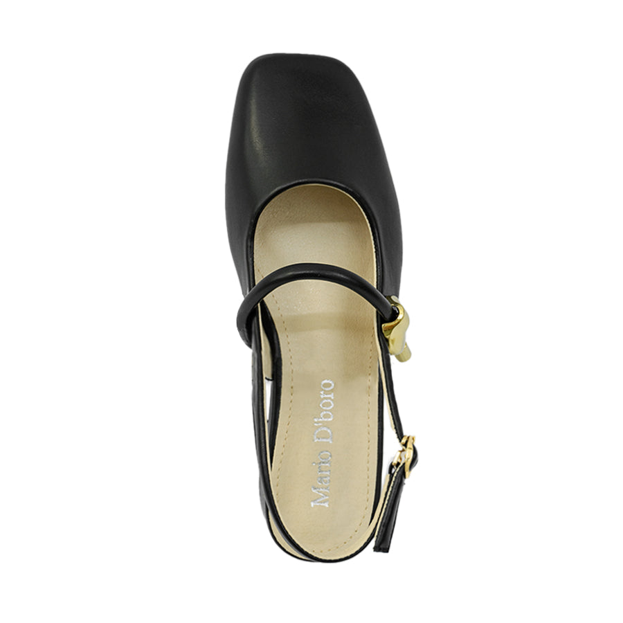 Mario D' boro Women's Flat Sandals LY 29052 Black / Bone C79