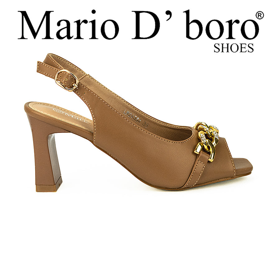 Mario D' Boro Women's Heeled Sandals Lw 24554 Black/Taupe C34
