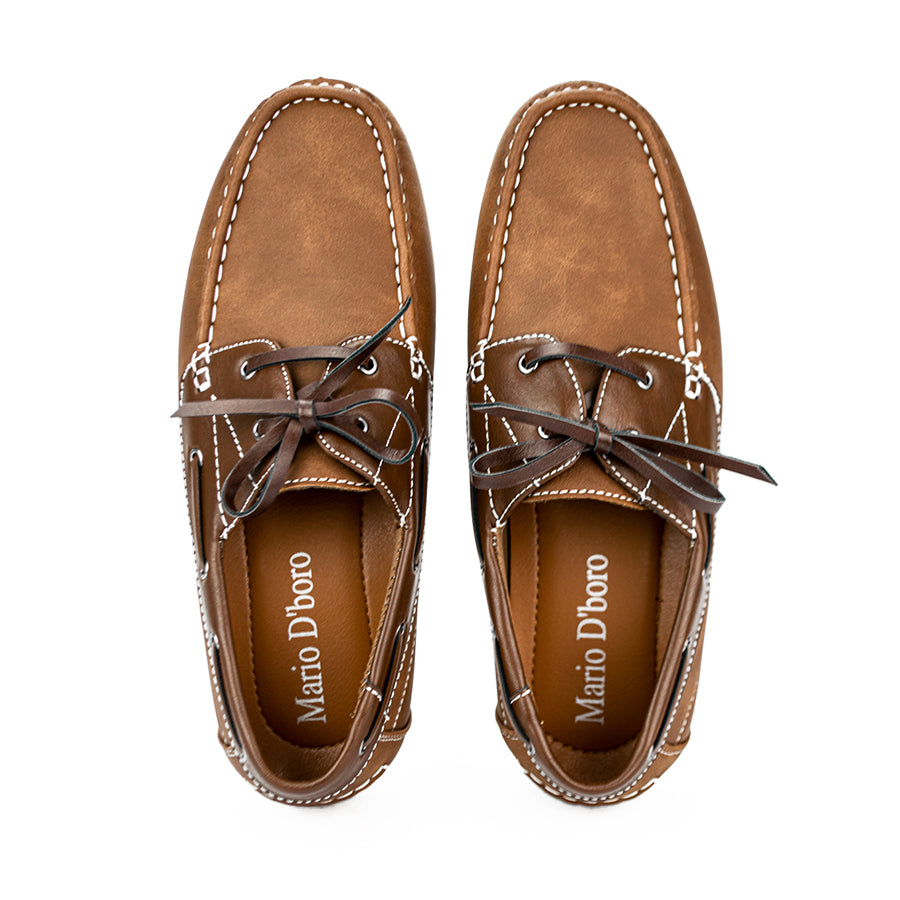 Mario D' Boro Men's Casual Boat Shoes Mw 22772 Black/Brown