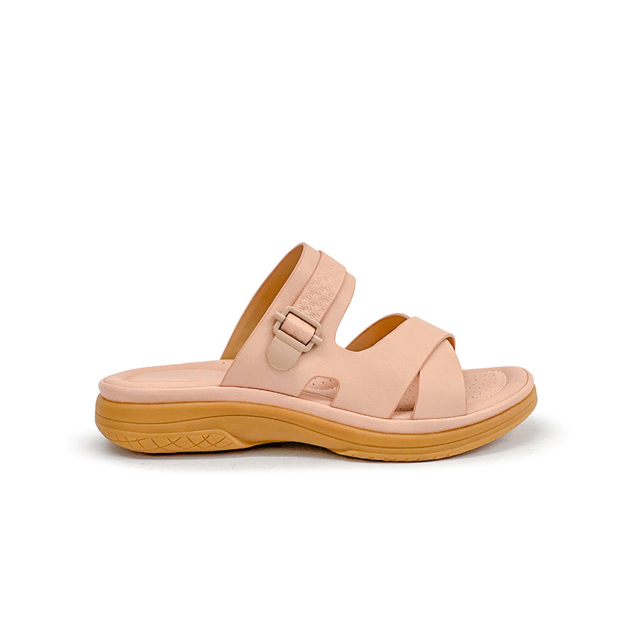 Women's Flat Sandals LY 28918 Black/Old Rose C76