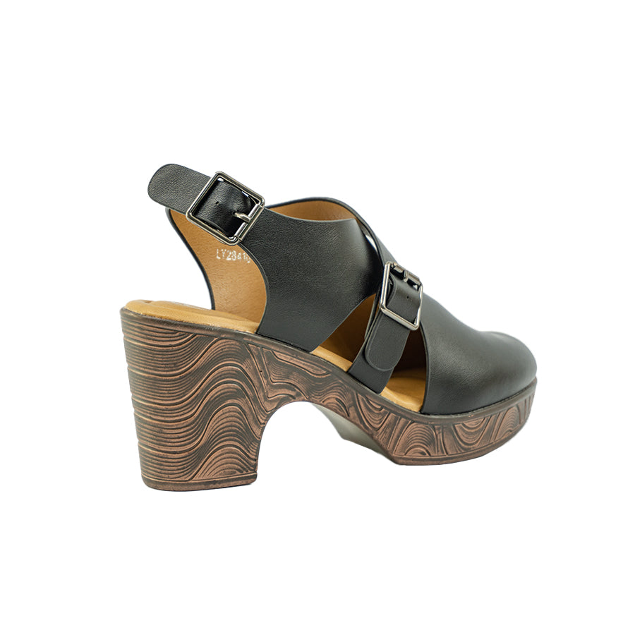 Women's Heeled Sandals LY 28410 Black/Bone C71