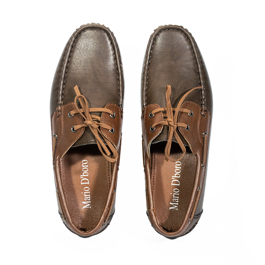 Mario D' Boro Men's Casual Boat Shoes MY 25866 All Black/Black Brown/VDark Brown C64