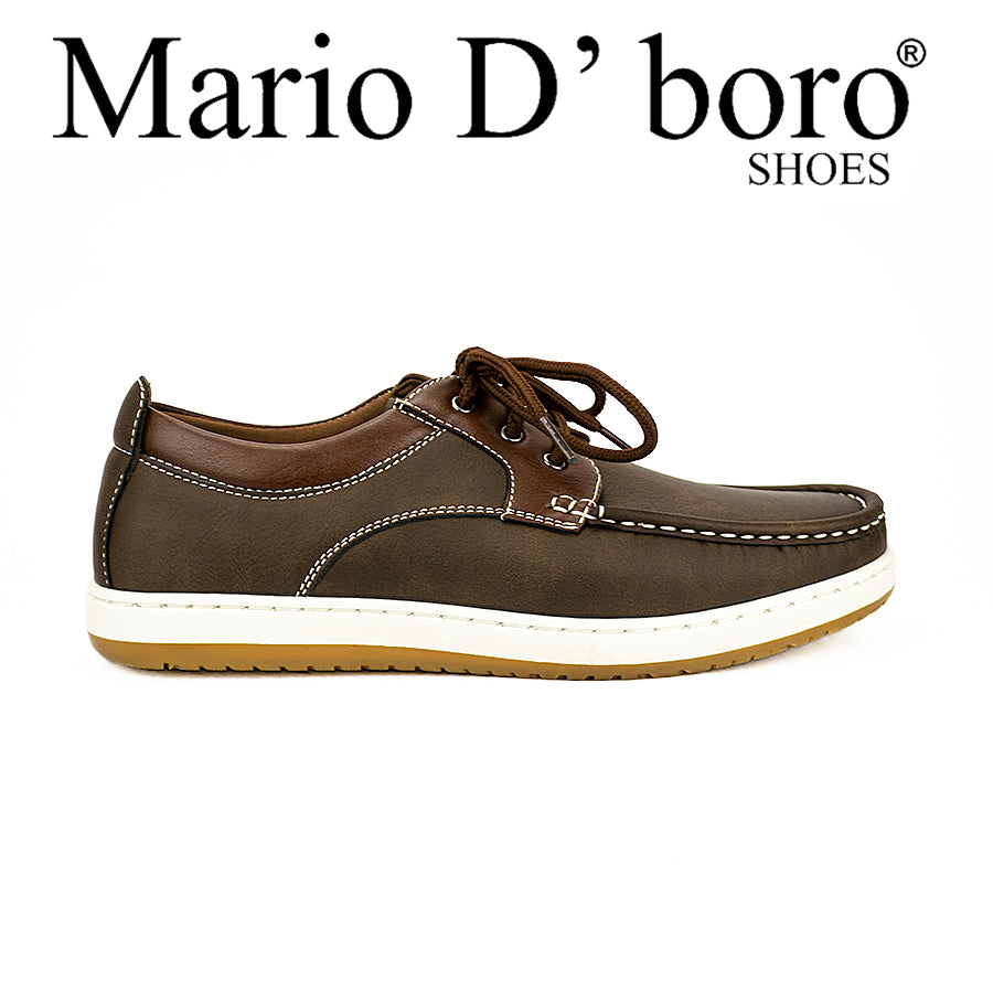Mario D' Boro Men's Casual Boat Shoes Mw 22773 Dark Brown