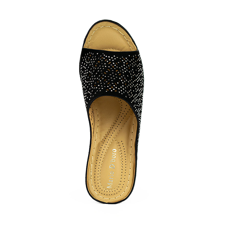 Mario D' Boro Women's Wedge Sandals Lv 22312 Beige/Black