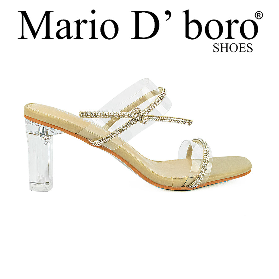 Mario D' Boro Women's Heeled Sandals LW 22630 Taupe/White C33