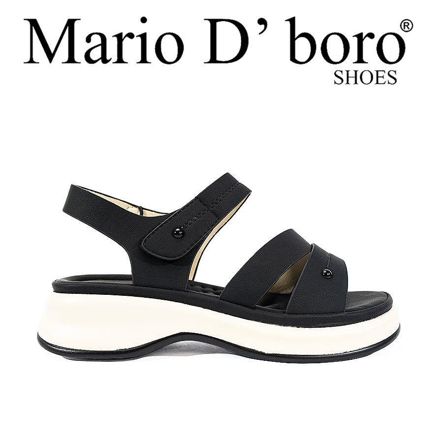 Mario D' boro Women's Flat Sandals LX 27961 Beige / Black