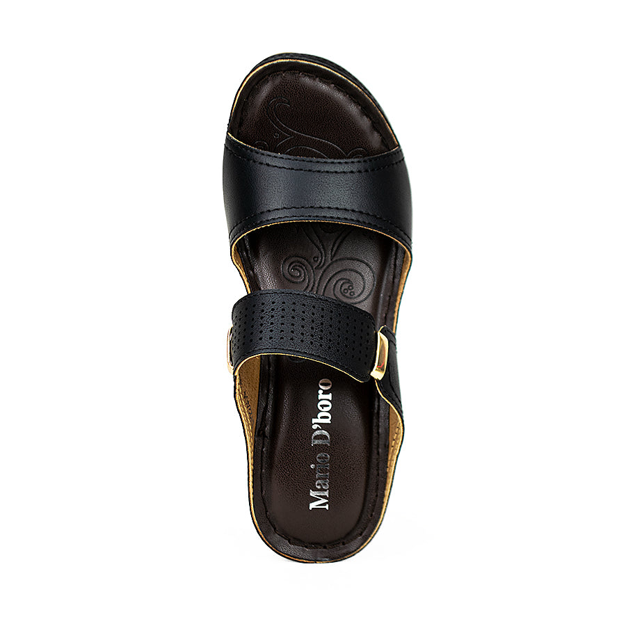 Mario D' Boro Women's Sandals Lv 22404 Black/Tan