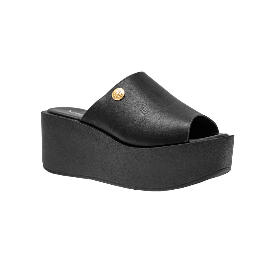 Women's Wedge Sandals LY 28026 Beige/Black C71